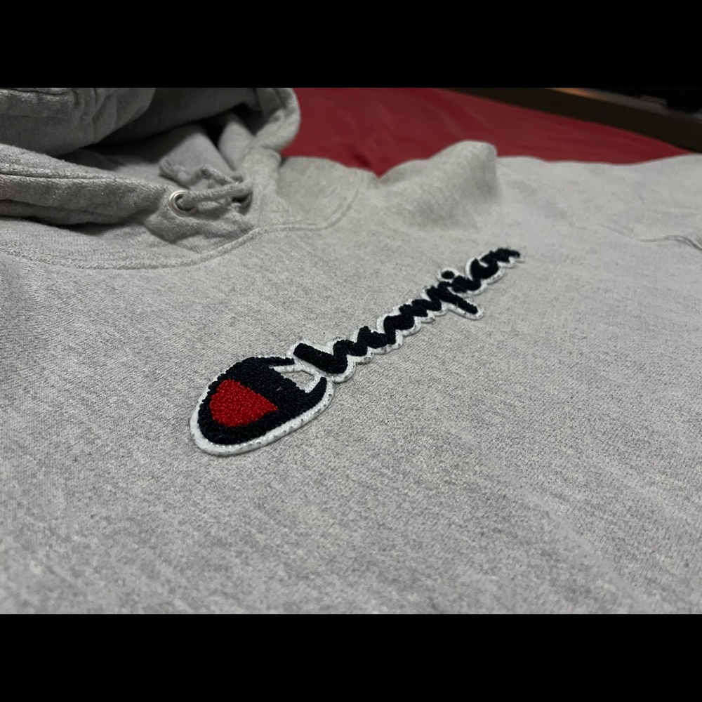 Womens Grey Reverse Weave Champion Hoodie